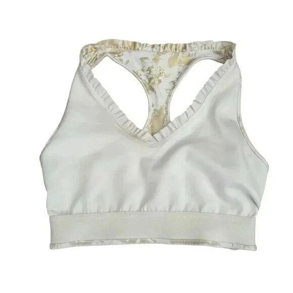 Lilly Pulitzer Lindsay Luxletic Sports Bra Gold Foil SZ S #1985 - Picture 6 of 14